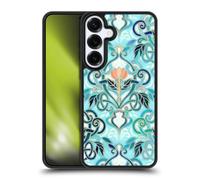 Head Case Designs Officially Licensed Micklyn Le Feuvre Ocean Aqua Art Nouveau With Peach Flowers Patterns 2 Gel Armour Case [Military Grade Protection] Compatible With Samsung Galaxy S25+