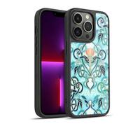 Head Case Designs Officially Licensed Micklyn Le Feuvre Ocean Aqua Art Nouveau With Peach Flowers Patterns 2 Gel Armour Case [Military Grade Protection] Compatible With Apple iPhone 13 Pro