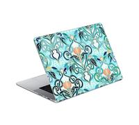 Head Case Designs Officially Licensed Micklyn Le Feuvre Ocean Aqua Art Nouveau With Peach Flowers Patterns 2 Vinyl Sticker Skin Decal Cover Compatible With MacBook Pro 14" A2442