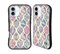 Head Case Designs Officially Licensed Micklyn Le Feuvre Painted Floral Ogee in Vintage Tones Patterns Hybrid Case Compatible With Apple iPhone 16 Plus