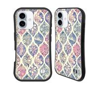 Head Case Designs Officially Licensed Micklyn Le Feuvre Painted Floral Ogee in Vintage Tones Patterns Hybrid Case Compatible With Apple iPhone 16