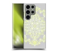 Head Case Designs Officially Licensed Micklyn Le Feuvre Pale Lemon Yellow Lace Mandala 3 Hard Back Case Compatible With Samsung Galaxy S24 Ultra 5G