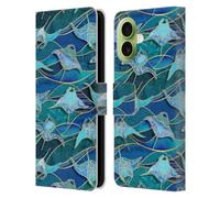 Head Case Designs Officially Licensed Micklyn Le Feuvre Patchwork Manta Rays in Blue Flora And Fauna Leather Wallet Case Compatible With Apple iPhone 17