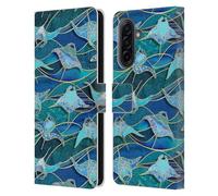 Head Case Designs Officially Licensed Micklyn Le Feuvre Patchwork Manta Rays in Blue Flora And Fauna Leather Wallet Case Compatible With Samsung Galaxy A17 4G / 5G