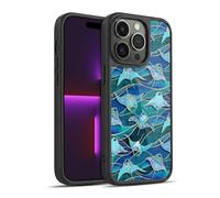 Head Case Designs Officially Licensed Micklyn Le Feuvre Patchwork Manta Rays in Blue Flora And Fauna Gel Armour Case [Military Grade Protection] Compatible With Apple iPhone 14 Pro