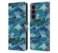 Head Case Designs Officially Licensed Micklyn Le Feuvre Patchwork Manta Rays in Blue Flora And Fauna Leather Wallet Case Compatible With Samsung Galaxy S26 Plus