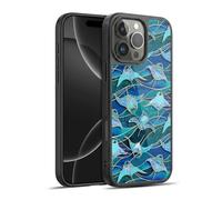 Head Case Designs Officially Licensed Micklyn Le Feuvre Patchwork Manta Rays in Blue Flora And Fauna Gel Armour Case [Military Grade Protection] Compatible With Apple iPhone 16 Pro Max