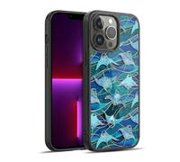 Head Case Designs Officially Licensed Micklyn Le Feuvre Patchwork Manta Rays in Blue Flora And Fauna Gel Armour Case [Military Grade Protection] Compatible With Apple iPhone 13 Pro Max