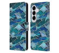Head Case Designs Officially Licensed Micklyn Le Feuvre Patchwork Manta Rays in Blue Flora And Fauna Leather Wallet Case Compatible With Samsung Galaxy S26