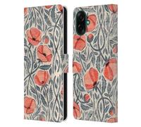 Head Case Designs Officially Licensed Micklyn Le Feuvre Peachy Coral Scattered Poppies Flora And Fauna Leather Wallet Case Compatible With Samsung Galaxy A07