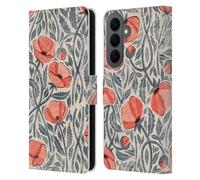 Head Case Designs Officially Licensed Micklyn Le Feuvre Peachy Coral Scattered Poppies Flora And Fauna Leather Wallet Case Compatible With Samsung Galaxy S26 Plus