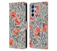 Head Case Designs Officially Licensed Micklyn Le Feuvre Peachy Coral Scattered Poppies Flora And Fauna Leather Wallet Case Compatible With Samsung Galaxy A16 5G