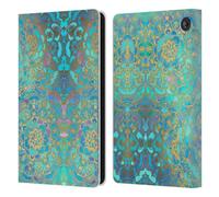 Head Case Designs Officially Licensed Micklyn Le Feuvre Sapphire and Jade Mandala Leather Wallet Case Compatible With Amazon Fire 7 2022