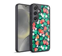 Head Case Designs Officially Licensed Micklyn Le Feuvre Strawberry Watercolor in Blue Flora And Fauna Gel Armour Case [Military Grade Protection] Compatible With Samsung Galaxy S24 5G