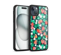 Head Case Designs Officially Licensed Micklyn Le Feuvre Strawberry Watercolor in Blue Flora And Fauna Gel Armour Case [Military Grade Protection] Compatible With Apple iPhone 15 Plus