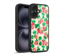 Head Case Designs Officially Licensed Micklyn Le Feuvre Strawberry Watercolor in Peach Flora And Fauna Gel Armour Case [Military Grade Protection] Compatible With Apple iPhone 16