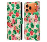 Head Case Designs Officially Licensed Micklyn Le Feuvre Strawberry Watercolor in Peach Flora And Fauna Leather Wallet Case Compatible With Apple iPhone 17 Pro Max