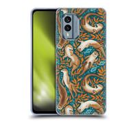 Head Case Designs Officially Licensed Micklyn Le Feuvre Swimming Otters in Teal Orange Flora And Fauna Soft Gel Case Compatible With Nokia X30