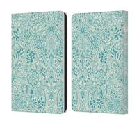 Head Case Designs Officially Licensed Micklyn Le Feuvre Teal And Cream Floral Patterns Leather Wallet Case Compatible With Amazon Kindle Paperwhite 6