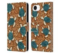 Head Case Designs Officially Licensed Micklyn Le Feuvre Tiny Turtle Treasures Flora And Fauna Leather Wallet Case Compatible With Apple iPhone 16e