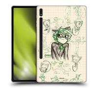 Head Case Designs Officially Licensed Miraculous Ladybug Cat Noir Sketches Gel Case [Military Grade Protection] Compatible With Samsung Galaxy Tab S8 Plus