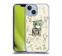 Head Case Designs Officially Licensed Miraculous Ladybug Cat Noir Sketches Gel Case [Military Grade Protection] Compatible with Apple iPhone 14 and Compatible with MagSafe
