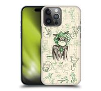 Head Case Designs Officially Licensed Miraculous Ladybug Cat Noir Sketches Hard Back Case Compatible With Apple iPhone 14 Pro Max