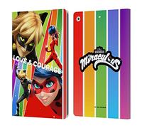 Head Case Designs Officially Licensed Miraculous Ladybug Love & Courage Graphics Leather Wallet Case Compatible With Apple iPad 10.2 2019/2020/2021