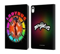 Head Case Designs Officially Licensed Miraculous Ladybug Rainbow Graphics Leather Wallet Case Compatible With Apple iPad 10.9 2022/2025