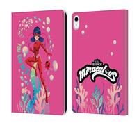 Head Case Designs Officially Licensed Miraculous Ladybug You Can Do It Aqua Ladybug Leather Wallet Case Compatible With Apple iPad 10.9 2022/2025