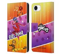 Head Case Designs Officially Licensed Miraculous Tales of Ladybug & Cat Noir Girl Power Graphics Leather Wallet Case Compatible With Apple iPhone 16e