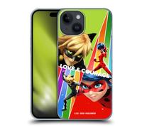 Head Case Designs Officially Licensed Miraculous Tales of Ladybug & Cat Noir Love & Courage Graphics Hard Back Case Compatible With Apple iPhone 15