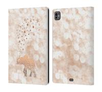 Head Case Designs Officially Licensed Monika Strigel Happy Elephant Champagne Gold Leather Wallet Case Compatible With Apple iPad Pro 11 M4 2024