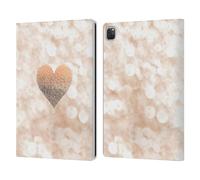 Head Case Designs Officially Licensed Monika Strigel Heart Champagne Gold Leather Wallet Case Compatible With Apple iPad Pro 13 M4 2024