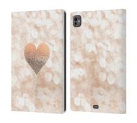 Head Case Designs Officially Licensed Monika Strigel Heart Champagne Gold Leather Wallet Case Compatible With Apple iPad Pro 11 M4/M5 2024/2025