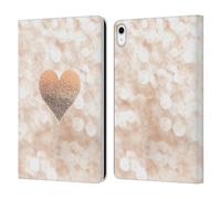 Head Case Designs Officially Licensed Monika Strigel Heart Champagne Gold Leather Wallet Case Compatible With Apple iPad 10.9 2022/2025