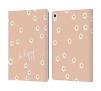 Head Case Designs Officially Licensed Monika Strigel Peach Happy Daisy Leather Wallet Case Compatible With Apple iPad Air 13 2024/2025