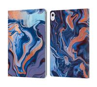 Head Case Designs Officially Licensed Monika Strigel Purple Gold Drama Queen Marble Leather Wallet Case Compatible With Apple iPad Air 13 2024/2025