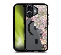 Head Case Designs Officially Licensed Monika Strigel Succulent Garden Rose Flower Collection Black Shockproof Bumper Case [Military Grade] Compatible with Apple iPhone 17 and Compatible with MagSafe