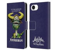 Head Case Designs Officially Licensed Monty Python Black Beast Of Aaarrrgh Key Art Leather Wallet Case Compatible With Apple iPhone 16e / iPhone 17e