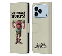 Head Case Designs Officially Licensed Monty Python My Brain Hurts Key Art Leather Wallet Case Compatible With Apple iPhone 17 Pro