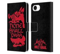 Head Case Designs Officially Licensed Monty Python None Shall Pass Key Art Leather Wallet Case Compatible With Apple iPhone 16e