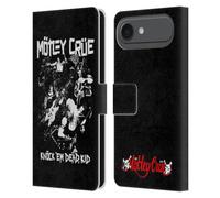 Head Case Designs Officially Licensed Motley Crue Knock 'Em Dead Tour Graphics Leather Wallet Case Compatible With Apple iPhone 17 Air