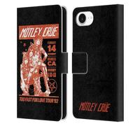Head Case Designs Officially Licensed Motley Crue Too Fast For Love Tours Leather Wallet Case Compatible With Apple iPhone 16e