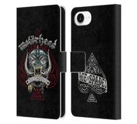Head Case Designs Officially Licensed Motorhead Ace Of Spades Dog Graphics Leather Wallet Case Compatible With Apple iPhone 16e