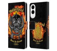 Head Case Designs Officially Licensed Motorhead Burn In Europe Tours Leather Wallet Case Compatible With Samsung Galaxy S25 Edge