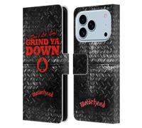 Head Case Designs Officially Licensed Motorhead Don't Let 'Em Grind You Down Key Art Leather Wallet Case Compatible With Apple iPhone 17 Pro