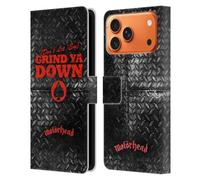 Head Case Designs Officially Licensed Motorhead Don't Let 'Em Grind You Down Key Art Leather Wallet Case Compatible With Apple iPhone 17 Pro Max