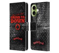 Head Case Designs Officially Licensed Motorhead Don't Let 'Em Grind You Down Key Art Leather Wallet Case Compatible With Apple iPhone 17