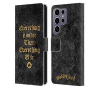 Head Case Designs Officially Licensed Motorhead Everything Louder Key Art Leather Wallet Case Compatible with Samsung Galaxy S25 Ultra